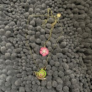 Betsey Johnson Snail and Flower Necklace